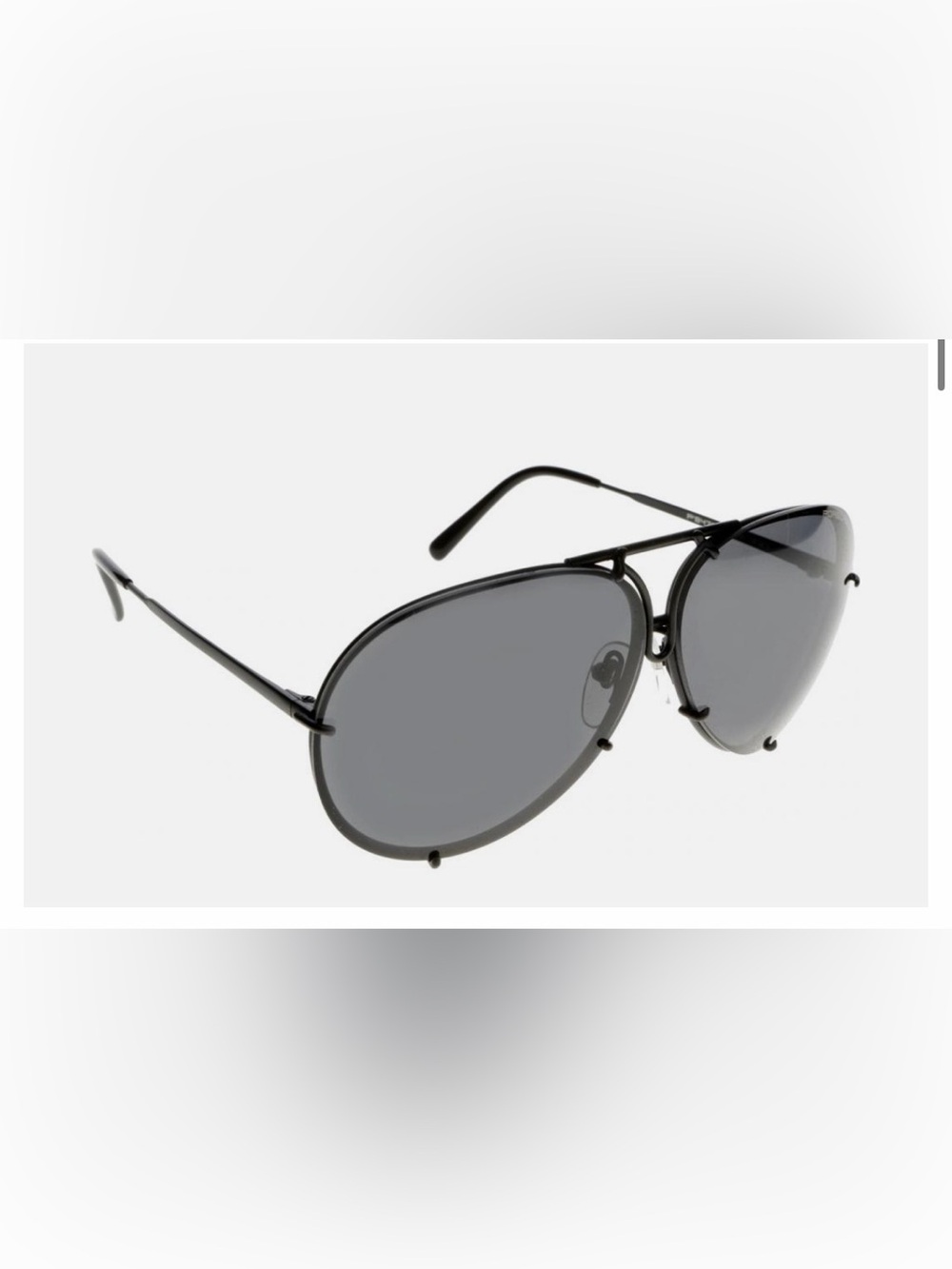 Porsche sunglasses Black and Grey Aviator Sunglasses